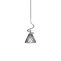 Capri Stem Mini Pendant With Hang Straight Swivel Shown In Brushed Nickel Finish With 7