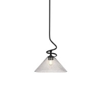 Capri Stem Mini Pendant With Hang Straight Swivel Shown In Matte Black Finish With 12