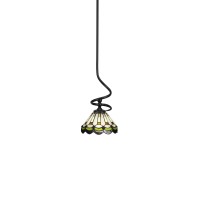 Capri Stem Mini Pendant With Hang Straight Swivel Shown In Matte Black Finish With 7