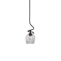 Capri Stem Mini Pendant With Hang Straight Swivel Shown In Matte Black Finish With 6