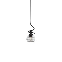 Capri Stem Mini Pendant With Hang Straight Swivel Shown In Matte Black Finish With 6