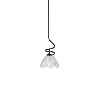 Capri Stem Mini Pendant With Hang Straight Swivel Shown In Matte Black Finish With 7