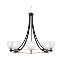 Paramount Uplight, 8 Light, Chandelier In Matte Black & Brushed Nickel Finish With 5.75