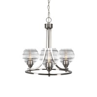 Paramount Uplight, 3 Light, Chandelier In Brushed Nickel Finish With 6