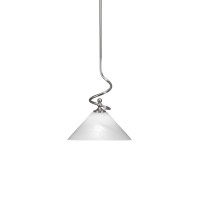 Capri Stem Mini Pendant With Hang Straight Swivel Shown In Brushed Nickel Finish With 12