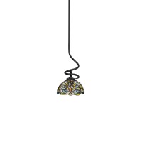 Capri Stem Mini Pendant With Hang Straight Swivel Shown In Matte Black Finish With 7