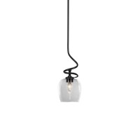 Capri Stem Mini Pendant With Hang Straight Swivel Shown In Matte Black Finish With 6