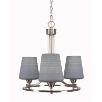 Paramount Uplight, 3 Light, Chandelier In Brushed Nickel Finish With 6