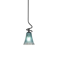 Capri Stem Mini Pendant With Hang Straight Swivel Shown In Matte Black Finish With 5.5