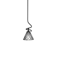 Capri Stem Mini Pendant With Hang Straight Swivel Shown In Matte Black Finish With 7