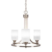 Paramount Uplight, 3 Light, Chandelier In Brushed Nickel Finish With 4