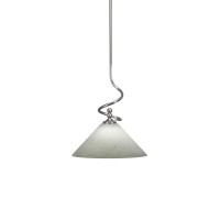 Capri Stem Mini Pendant With Hang Straight Swivel Shown In Brushed Nickel Finish With 12