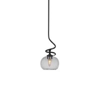 Capri Stem Mini Pendant With Hang Straight Swivel Shown In Matte Black Finish With 7