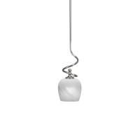 Capri Stem Mini Pendant With Hang Straight Swivel Shown In Brushed Nickel Finish With 6