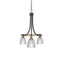 Paramount Downlight, 3 Light, Chandelier In Matte Black & Brass Finish With 5