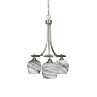 Paramount Downlight, 3 Light, Chandelier In Brushed Nickel Finish With 6