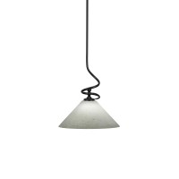 Capri Stem Mini Pendant With Hang Straight Swivel Shown In Matte Black Finish With 12