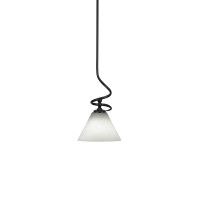 Capri Stem Mini Pendant With Hang Straight Swivel Shown In Matte Black Finish With 7