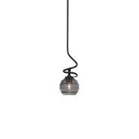 Capri Stem Mini Pendant With Hang Straight Swivel Shown In Matte Black Finish With 6