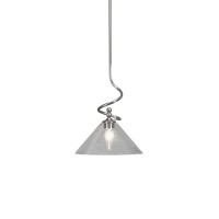 Capri Stem Mini Pendant With Hang Straight Swivel Shown In Brushed Nickel Finish With 10