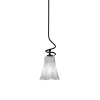 Capri Stem Mini Pendant With Hang Straight Swivel Shown In Matte Black Finish With 5.5