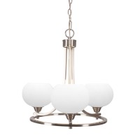 Paramount Uplight, 3 Light, Chandelier In Brushed Nickel Finish With 7