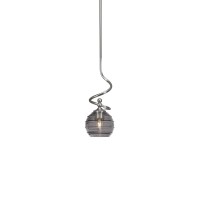 Capri Stem Mini Pendant With Hang Straight Swivel Shown In Brushed Nickel Finish With 6