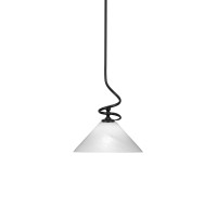 Capri Stem Mini Pendant With Hang Straight Swivel Shown In Matte Black Finish With 12