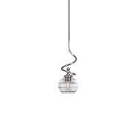 Capri Stem Mini Pendant With Hang Straight Swivel Shown In Brushed Nickel Finish With 6