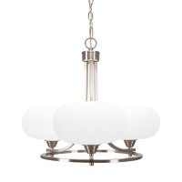 Paramount Uplight, 3 Light, Chandelier In Brushed Nickel Finish With 10