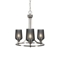 Paramount Uplight, 3 Light, Chandelier In Brushed Nickel Finish With 5