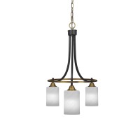 Paramount Downlight, 3 Light, Chandelier In Matte Black & Brass Finish With 4