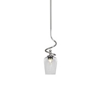 Capri Stem Mini Pendant With Hang Straight Swivel Shown In Brushed Nickel Finish With 5