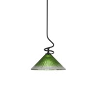 Capri Stem Mini Pendant With Hang Straight Swivel Shown In Matte Black Finish With 12