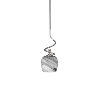 Capri Stem Mini Pendant With Hang Straight Swivel Shown In Brushed Nickel Finish With 6