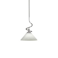 Capri Stem Mini Pendant With Hang Straight Swivel Shown In Brushed Nickel Finish With 10