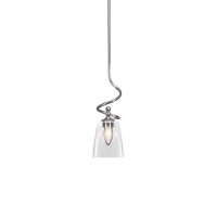 Capri Stem Mini Pendant With Hang Straight Swivel Shown In Brushed Nickel Finish With 4.5