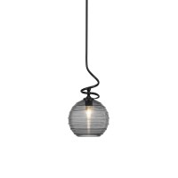 Capri Stem Mini Pendant With Hang Straight Swivel Shown In Matte Black Finish With 10