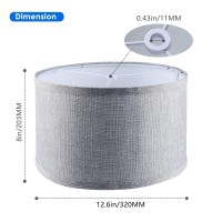 Drum Lampshades 126 Top X 126 Bottom X 8 High Easy Assembly Replacement Lamp Shades For Table Floor Lamps Natural Lin