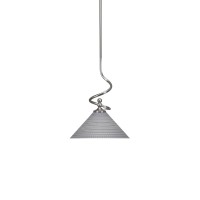 Capri Stem Mini Pendant With Hang Straight Swivel Shown In Brushed Nickel Finish With 12