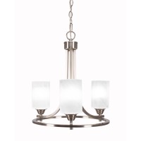 Paramount Uplight, 3 Light, Chandelier In Brushed Nickel Finish With 4