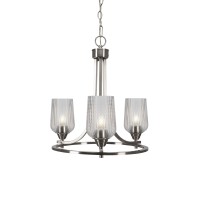 Paramount Uplight, 3 Light, Chandelier In Brushed Nickel Finish With 5