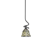 Capri Stem Mini Pendant With Hang Straight Swivel Shown In Matte Black Finish With 7