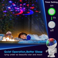 Night Light Projector Night Light For Kids Astronaut Star Projector With Energy Halo 1H Timer And 360 Rotation Baby Night Light