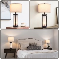 Roria Set Of 2 Modern Table Lamps For Living Room With 2 Usb Ports White Frosted Glass Nightlight For Bedroom Contemporary Des