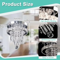 Clairdai Mini Modern Crystal Chandeliers Led Ceiling Light Fixtures Stainless Steel Flush Mount Ceiling Chandelier Light For Bed