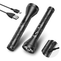 Peetpen Rechargeable Tactical Flashlight High Lumens, Super Bright Flash Light Usb Rechargeable, 4 Modes, Ipx6 Waterproof Led Flashlights For Camping, Hiking, Outdoor, Emergency(2 Pack)