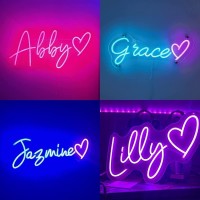 Anskeno Neon Sign Customizable Custom Neon Signs For Wall Decor Personalized Neon Name Sign For Wedding Birthday Party Bedroom