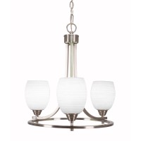 Paramount Uplight, 3 Light, Chandelier In Brushed Nickel Finish With 5