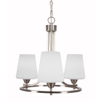 Paramount Uplight, 3 Light, Chandelier In Brushed Nickel Finish With 6